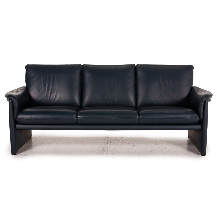 Cor Zento leather sofa blue dark blue three seater couch