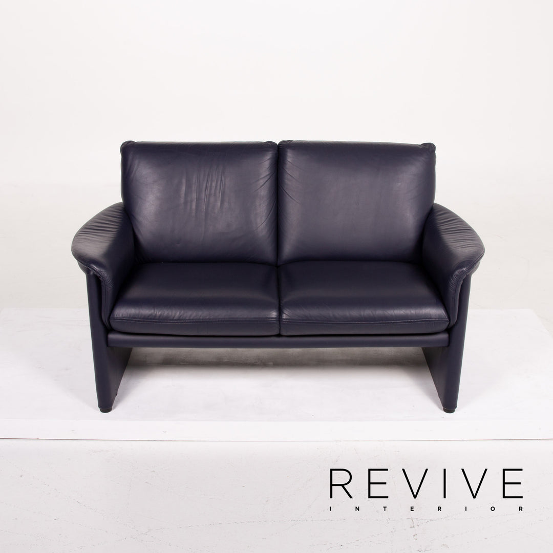 Cor Zento Leather Sofa Blue Two Seater #13791