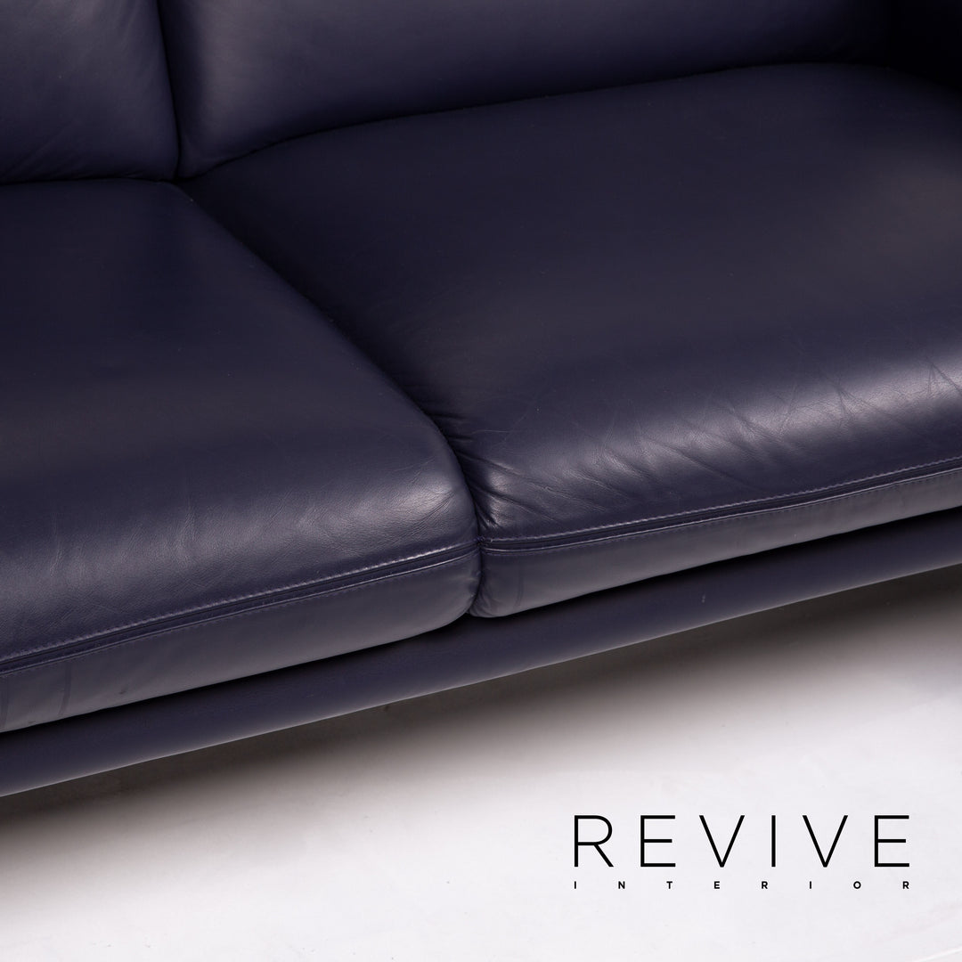 Cor Zento Leather Sofa Blue Two Seater #13791