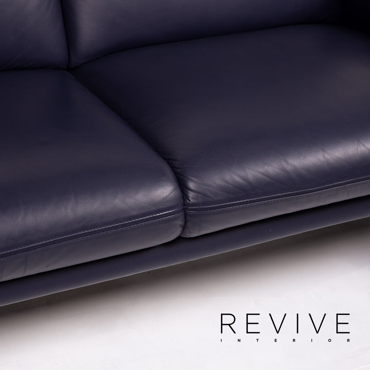 Cor Zento Leather Sofa Blue Two Seater #13791