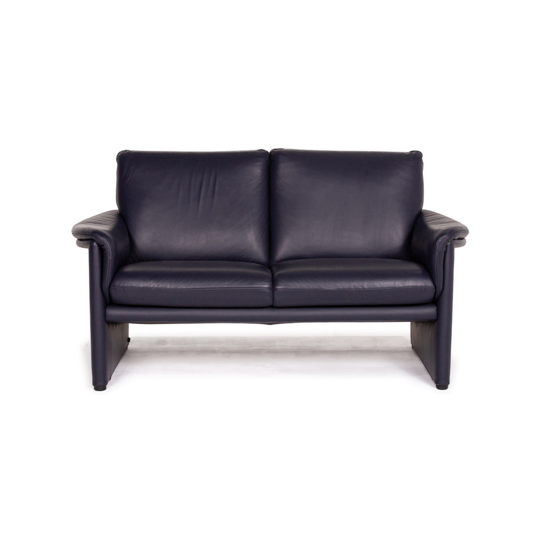 Cor Zento Leather Sofa Blue Two Seater #13791
