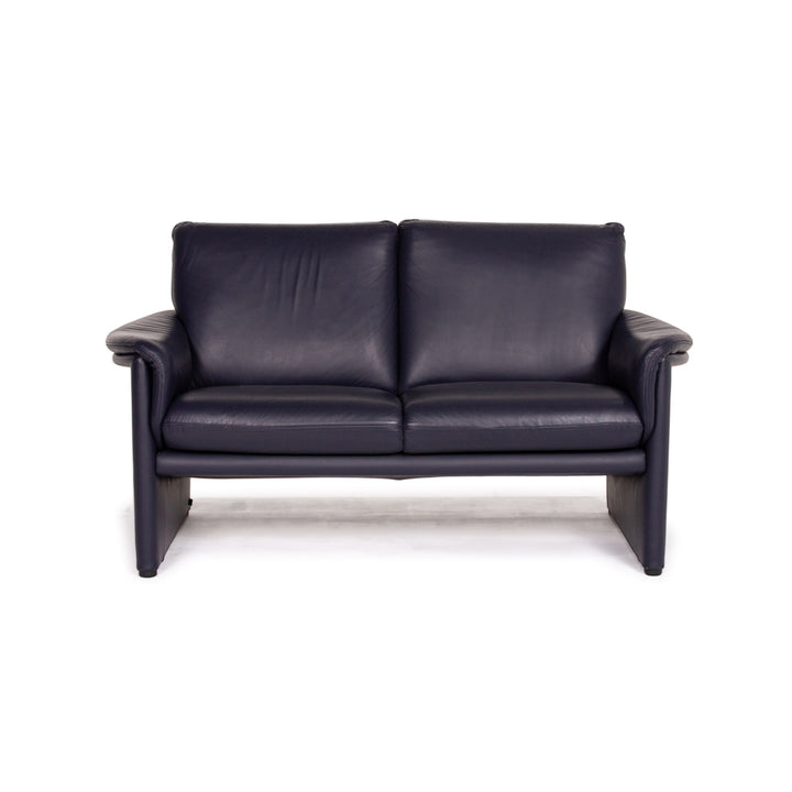 Cor Zento Leather Sofa Blue Two Seater #13791