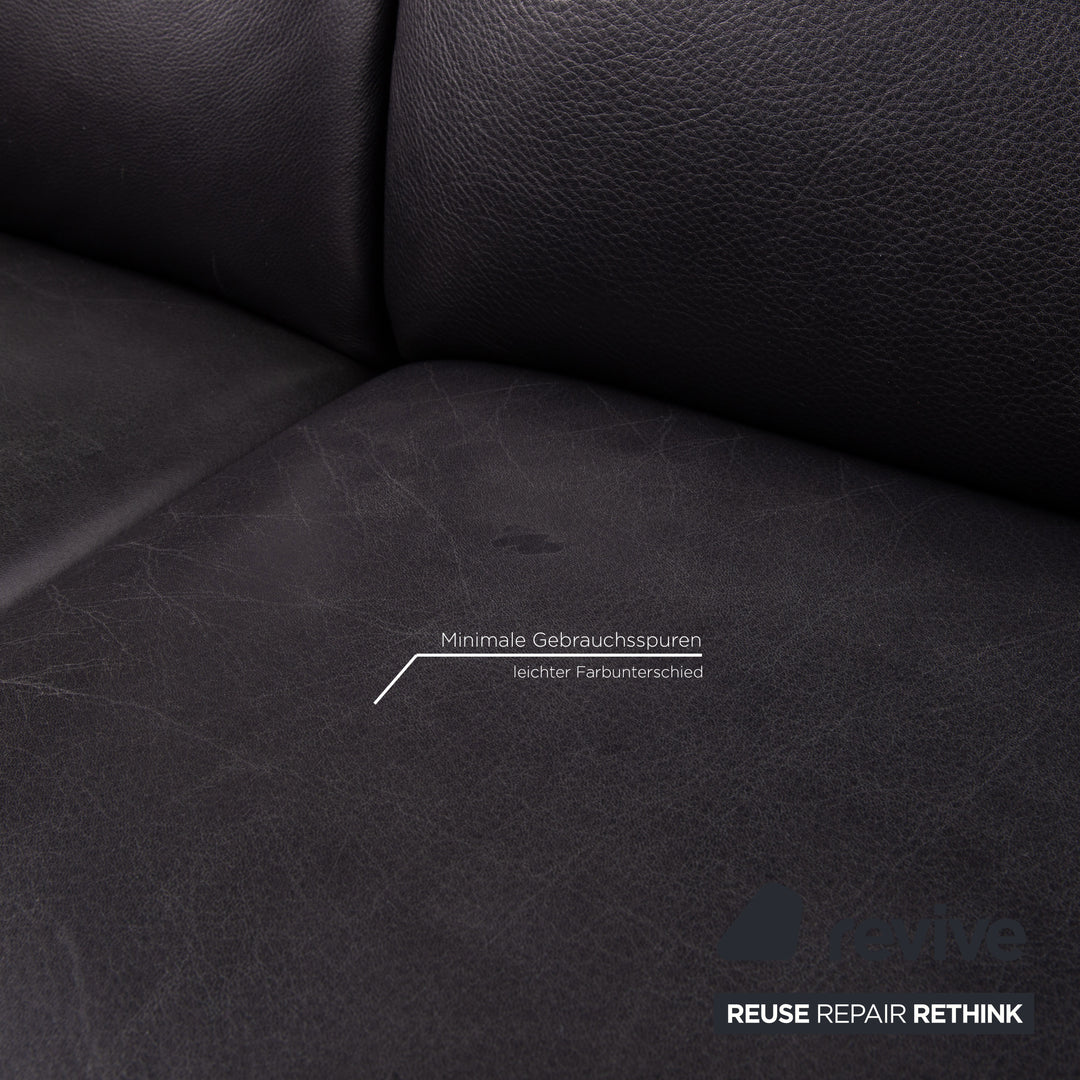 COR Zento Leder Sofa Schwarz Zweisitzer 2,5-Sitzer Couch