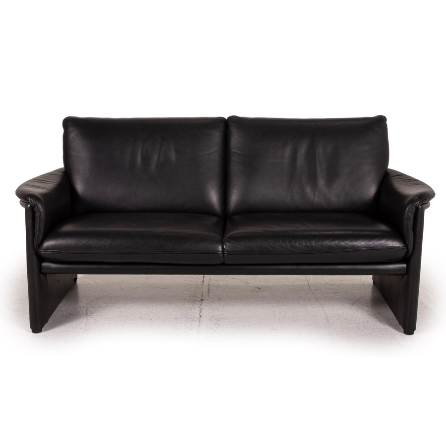 COR Zento Leather Sofa Black Two Seater 2.5 Seater Couch