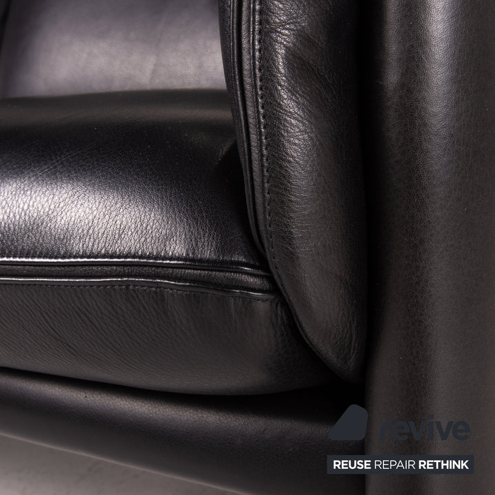 COR Zento Leder Sofa Schwarz Zweisitzer 2,5-Sitzer Couch