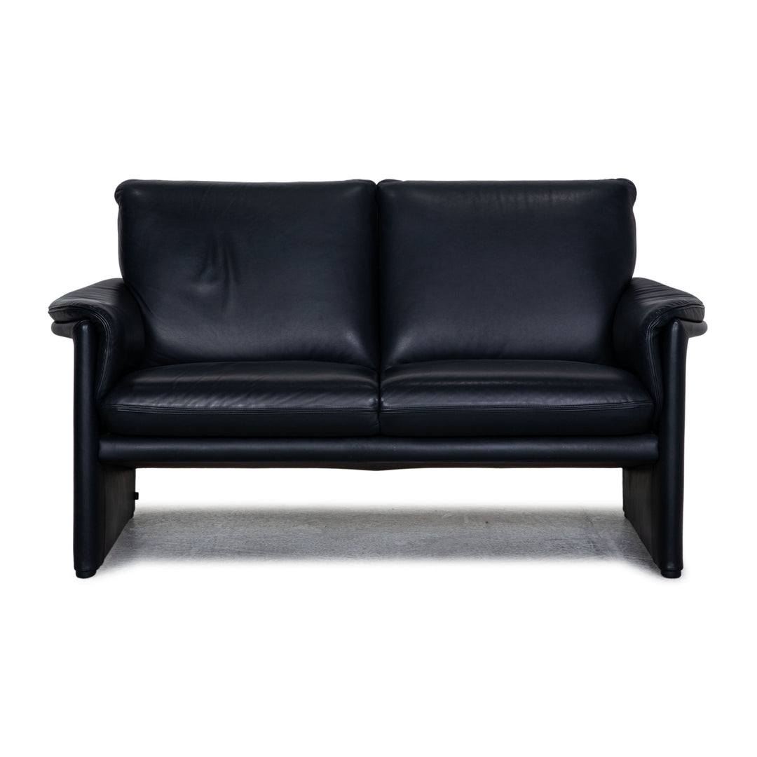 Cor Zento Leather Two Seater Dark Blue Sofa Couch
