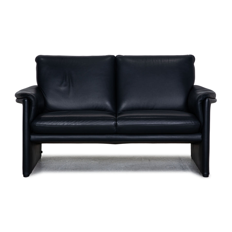 Cor Zento Leather Two Seater Dark Blue Sofa Couch