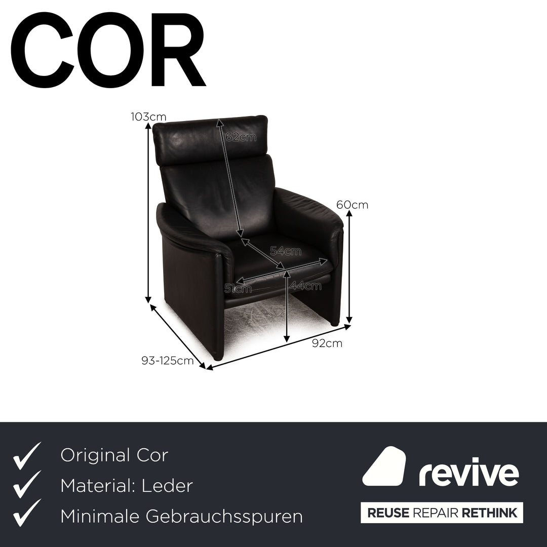 Cor Zento Armchair Leather Black Function