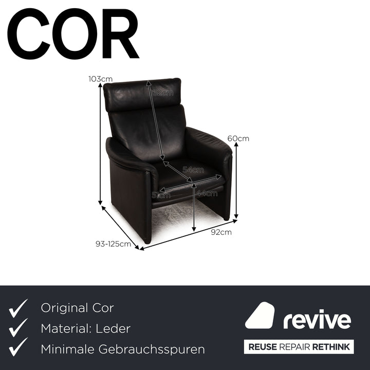 Cor Zento Armchair Leather Black Function