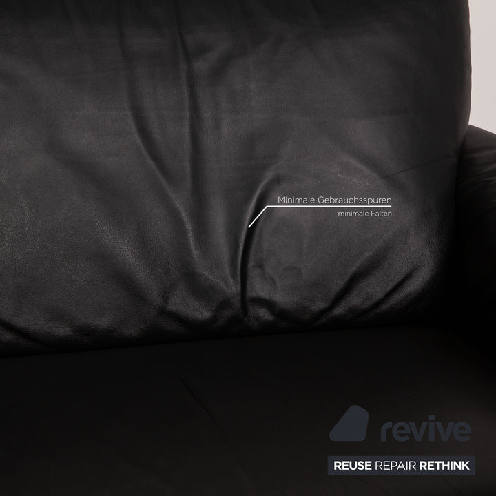 COR Zentro Schwarz Zweisitzer Leder Couch