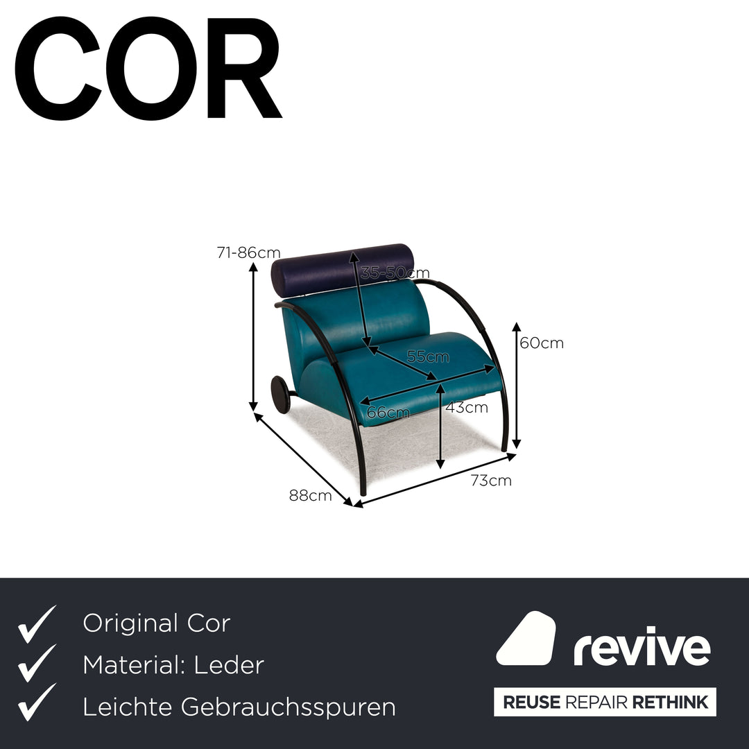 Cor Zyklus Leder Sessel Blau Funktion