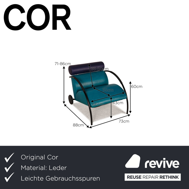 Cor Zyklus Leder Sessel Blau Funktion