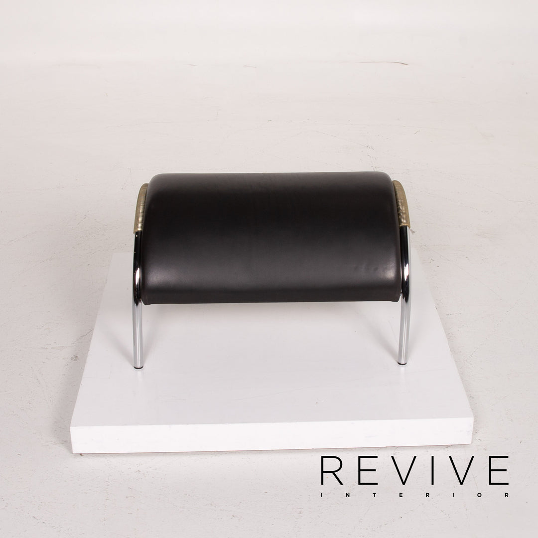 Cor Cycle Leather Lounge Chair Set Black Stool Set #14373