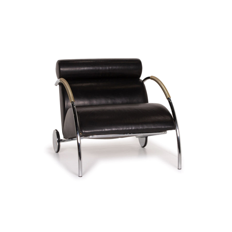 Cor Zyklus Leder Sessel Schwarz #14374