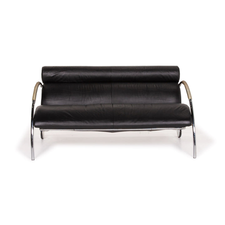 Cor Cycle Leather Sofa Black Two Seater #14208