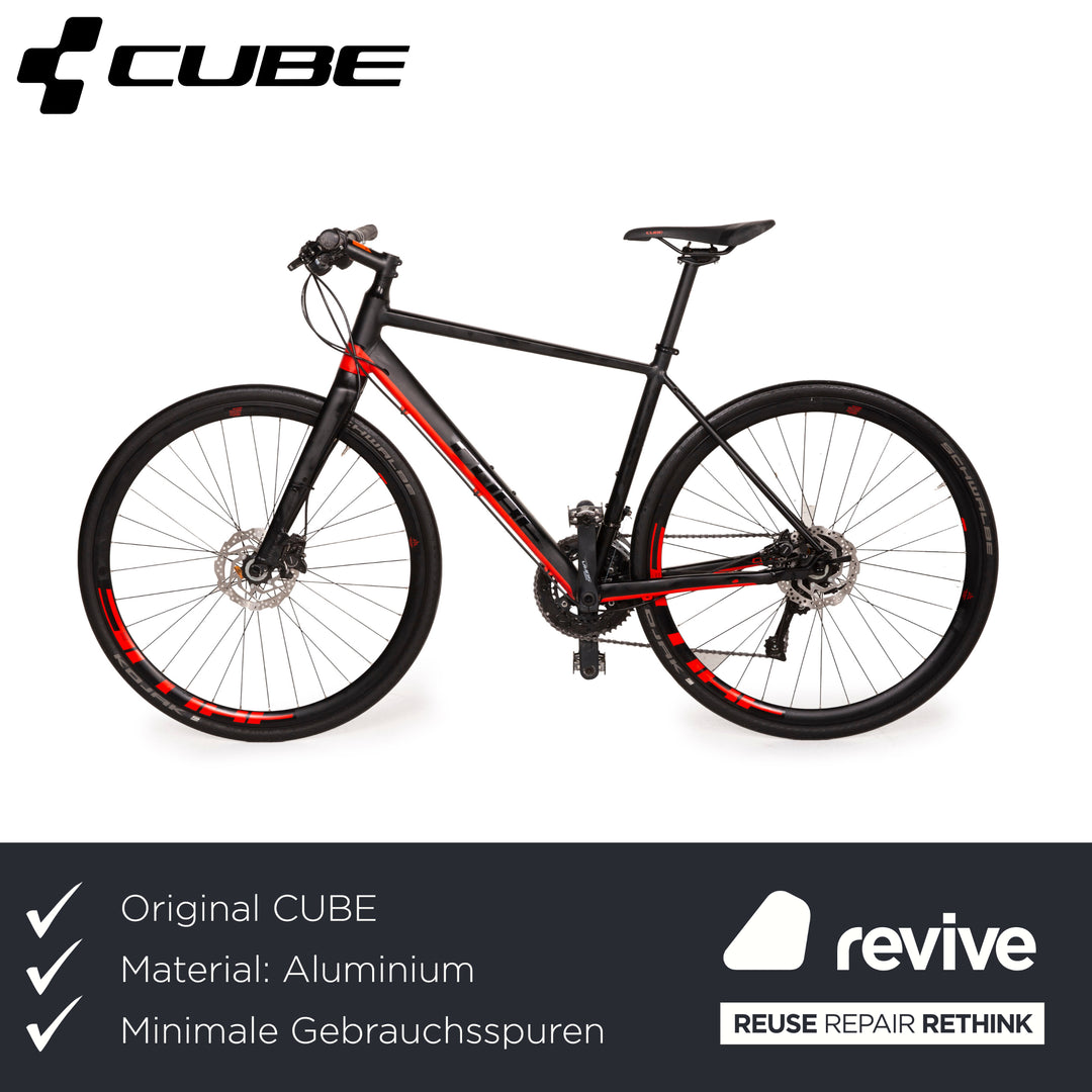 Cube SL Road Pro 2018 Aluminium Fahrrad Schwarz Speedbike City Bike RH 53cm Rot