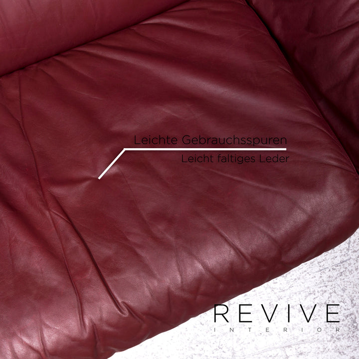 de Sede DS 2011 Designer Leder Sofa Garnitur Rot 1x Dreisitzer 1x Zweisitzer #9589