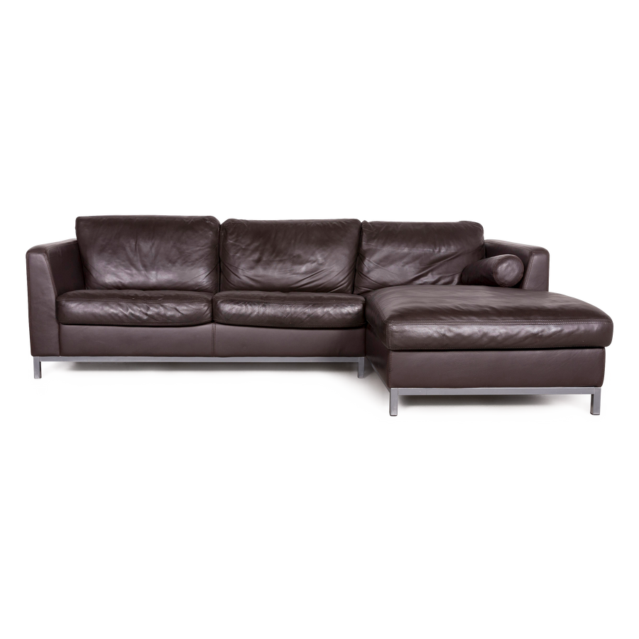 Machalke Designer Leather Corner Sofa Brown Real Leather Sofa Couch #7942
