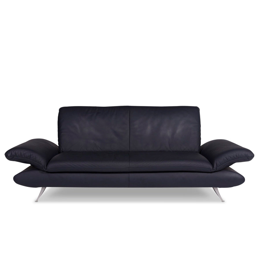 Koinor Rossini Designer Leather Sofa Blue Three Seater #10459