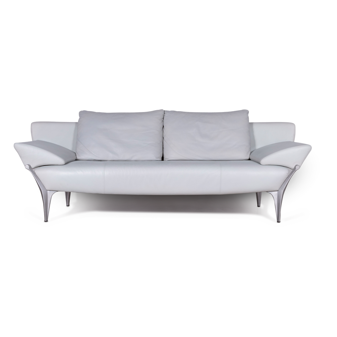 Rolf Benz 1600 Designer Leder Sofa Blau Echtleder Dreisitzer Couch #7320