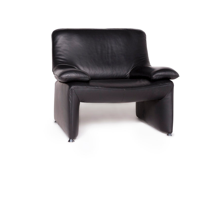 Laauser Flair Leather Armchair Black Real Leather Chair #8743