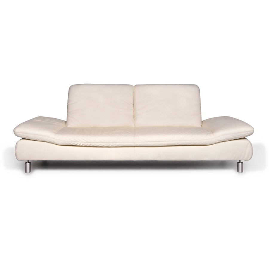 Koinor Rivoli Designer Leather Sofa Cream Three Seater Couch #9371