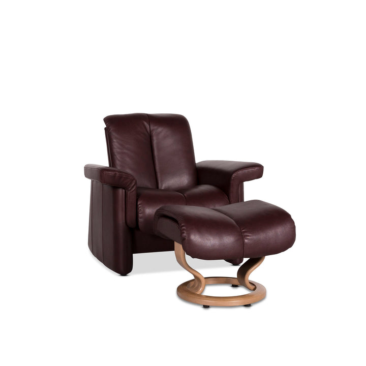 Stressless Blues Leder Sessel inkl. Hocker Aubergine Relax Funktion #9799
