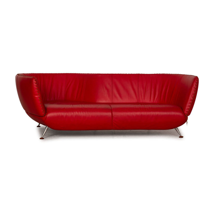 de Sede DS 102 leather three-seater red sofa couch