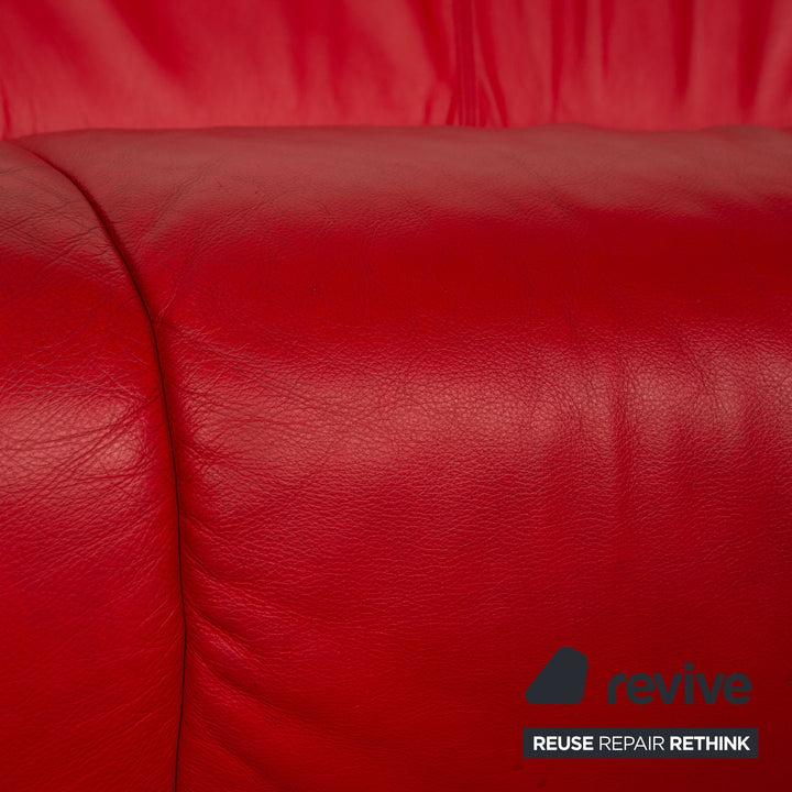 de Sede DS 102 Leder Dreisitzer Rot Sofa Couch