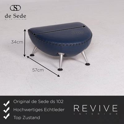 de Sede ds 102 Leder Hocker Blau #11538