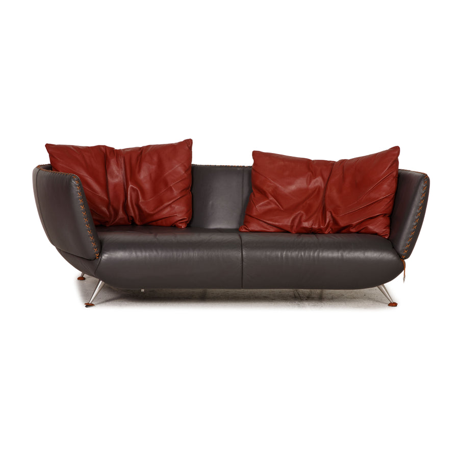de Sede DS 102 Leder Sofa Anthrazit Dreisitzer Couch