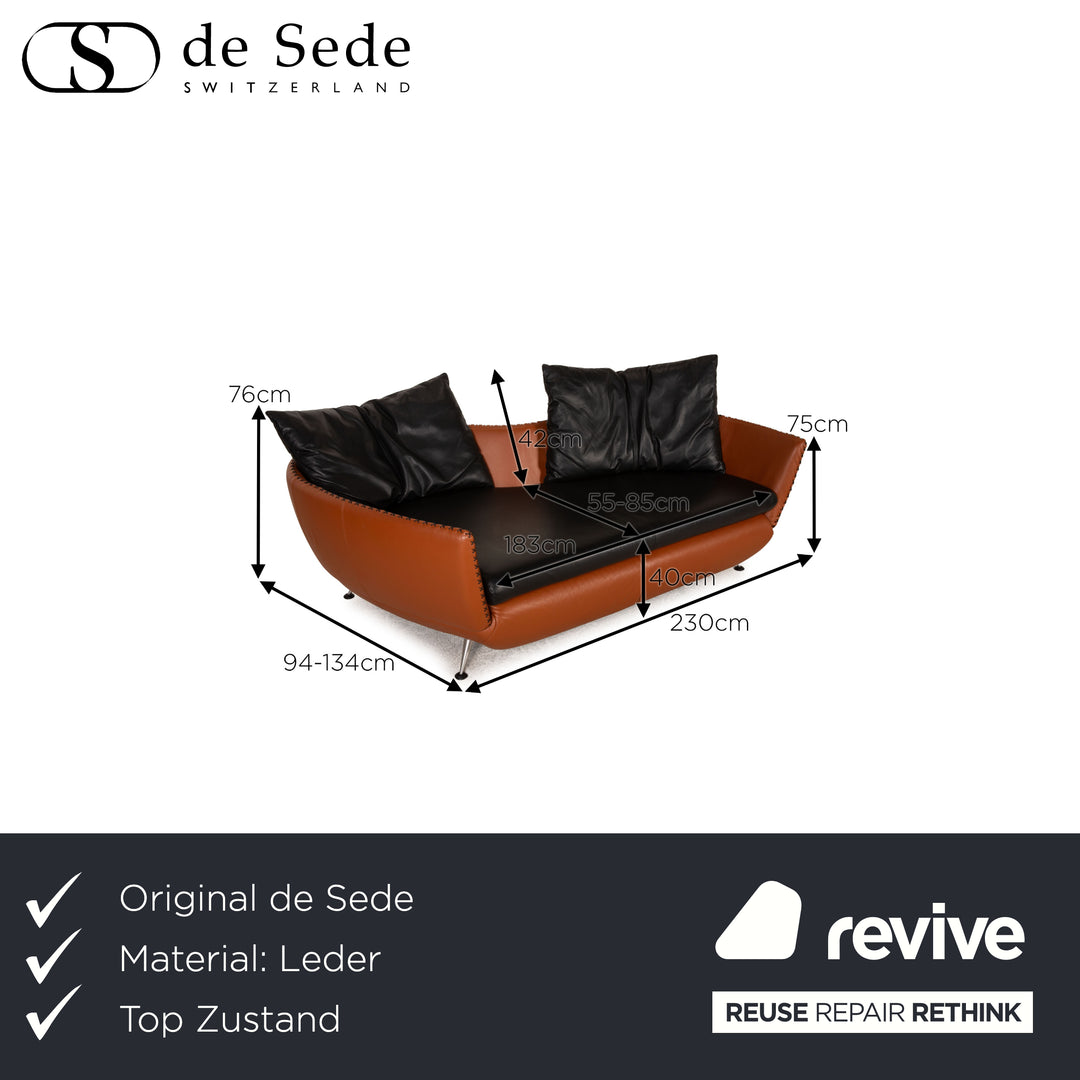 de Sede ds 102 leather sofa brown three-seater couch