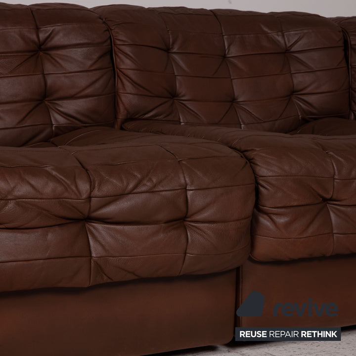 de Sede DS 11 Leder Ecksofa Garnitur Braun Couch Modular