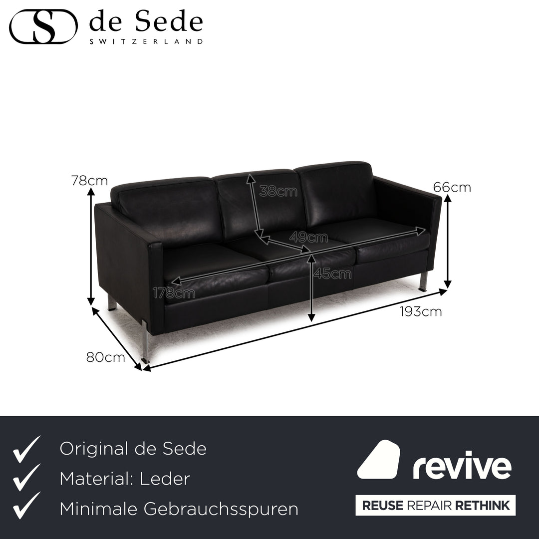 de sede ds 118 Leder Dreisitzer Sofa Schwarz Couch