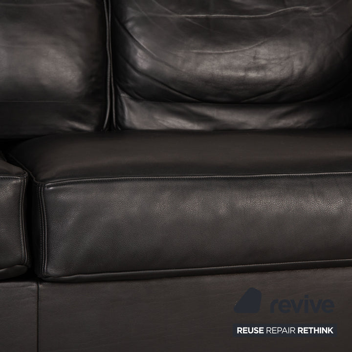 de Sede DS 118 Leder Sofa Schwarz Zweisitzer Couch