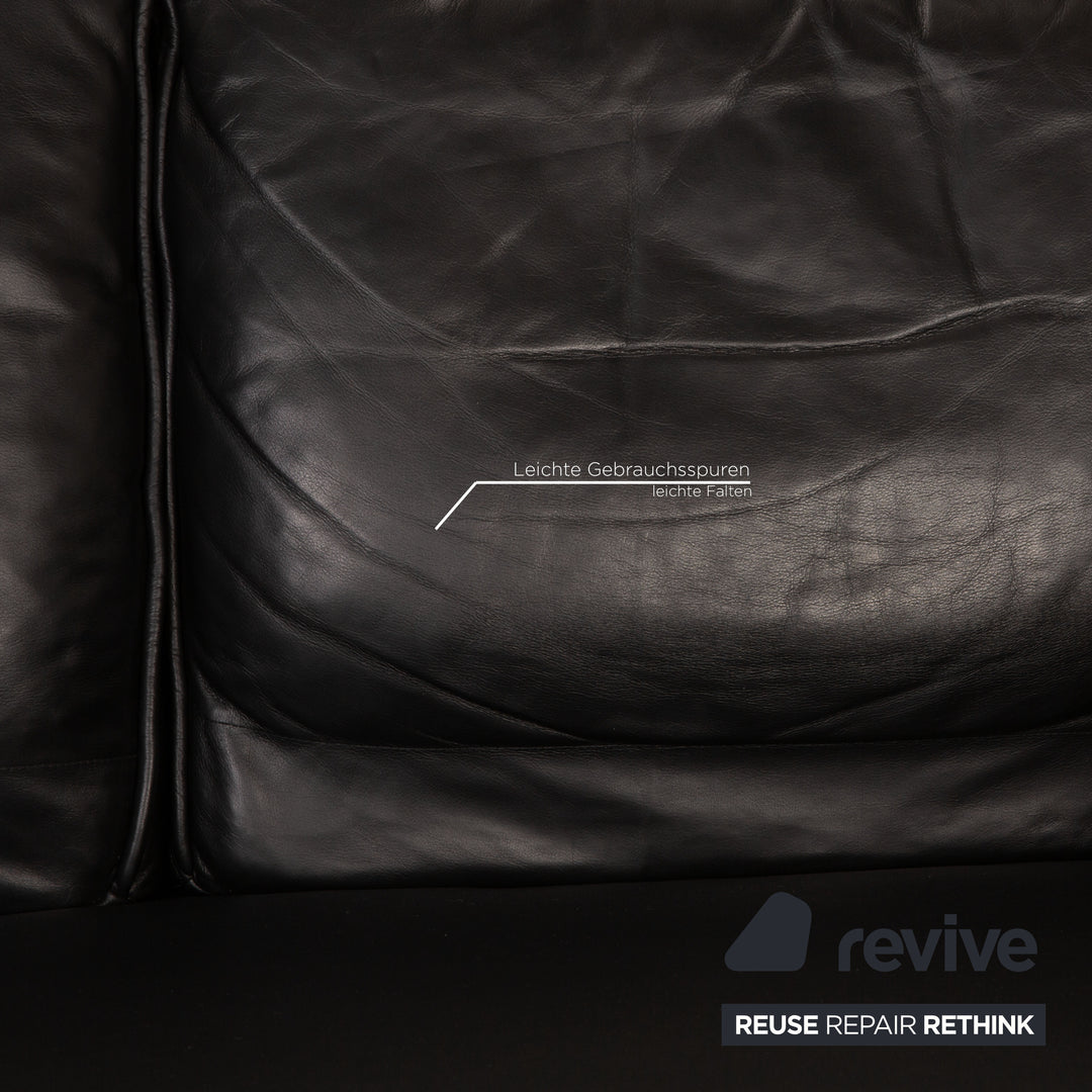 de Sede DS 118 Leder Sofa Schwarz Zweisitzer Couch