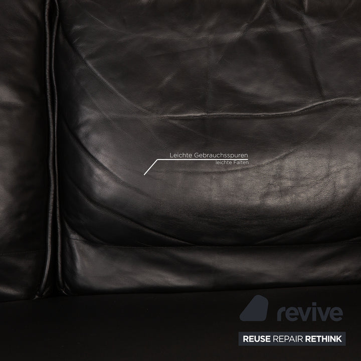 de Sede DS 118 Leder Sofa Schwarz Zweisitzer Couch