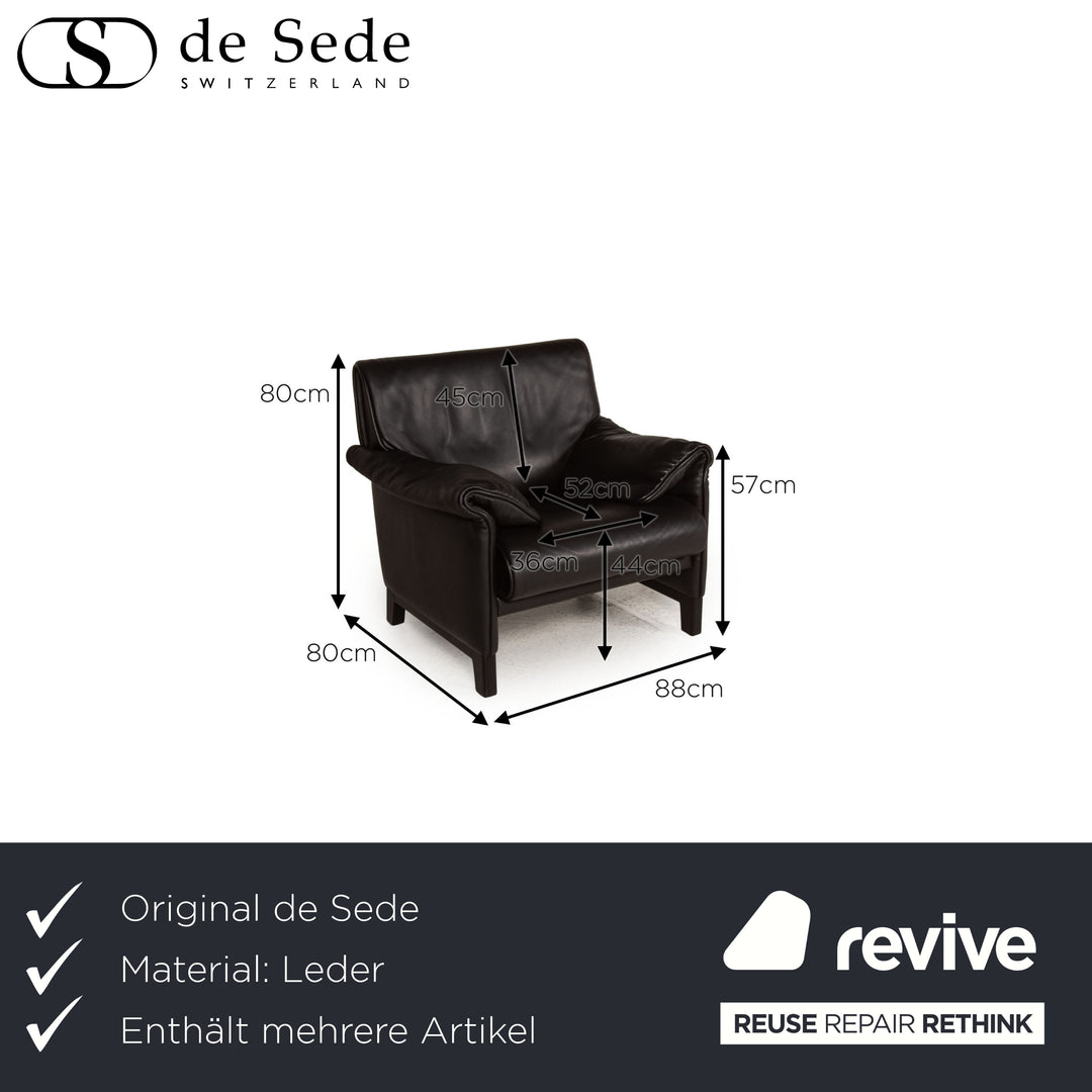 de Sede DS 14 leather armchair set black
