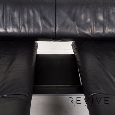 de Sede DS 140 Leder Sofa Schwarz Dreisitzer Funktion Relaxfunktion Couch #12927