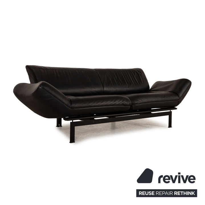 de Sede DS 140 Leder Sofa Schwarz Zweisitzer Couch Funktion Relaxfunktion