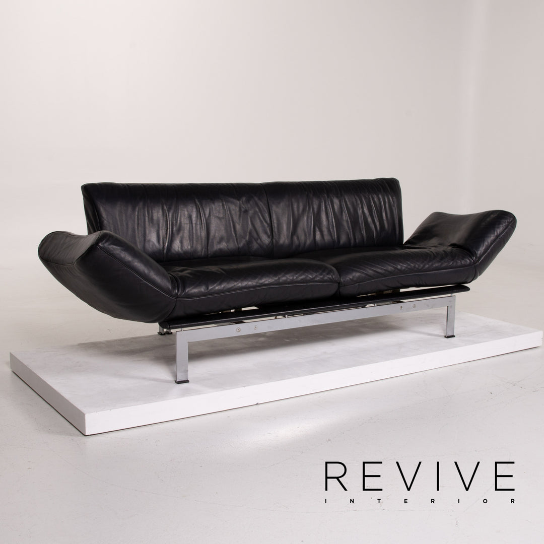 de Sede ds 140 Leder Sofa Schwarz Zweisitzer Liegefunktion #13919