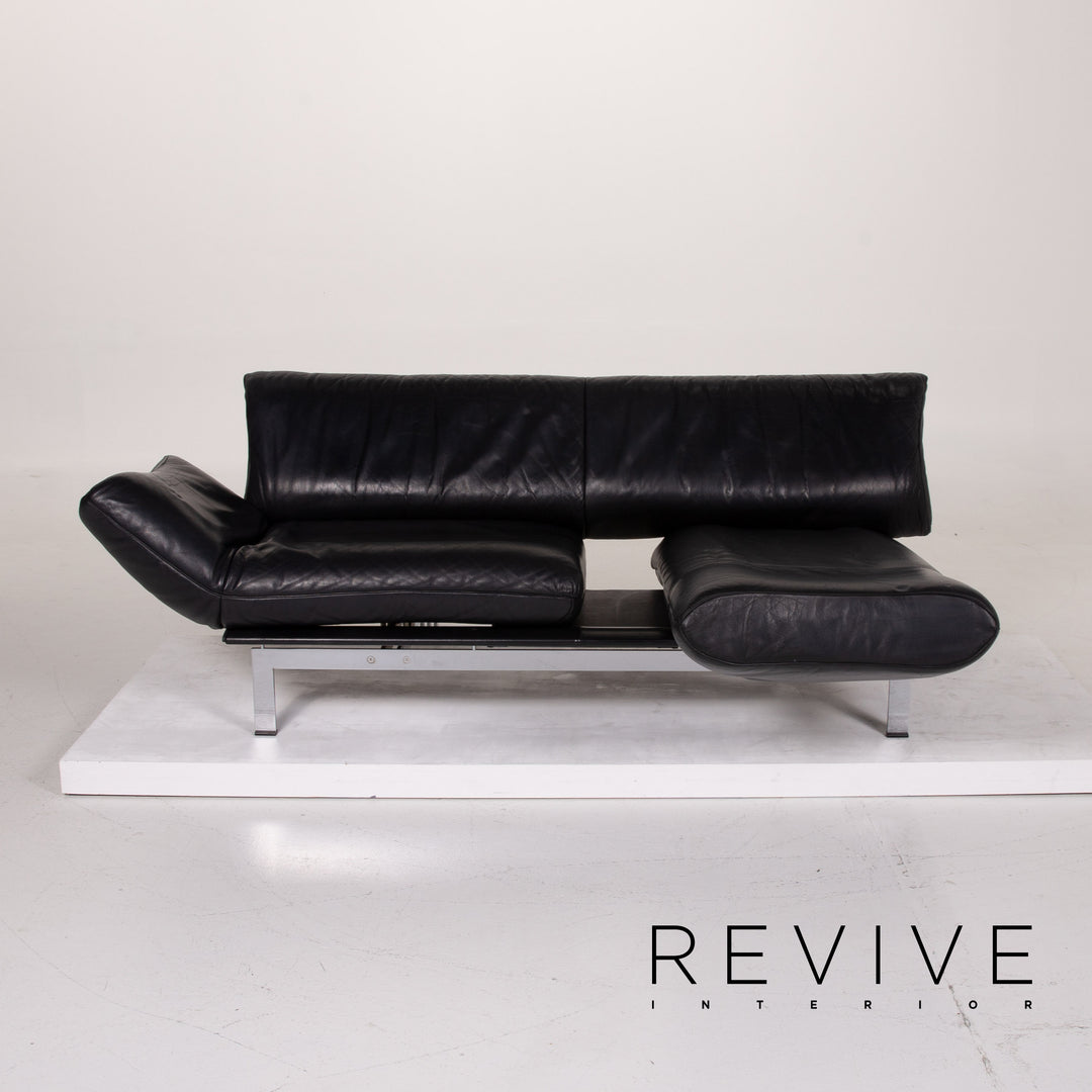 de Sede ds 140 Leder Sofa Schwarz Zweisitzer Liegefunktion #13919
