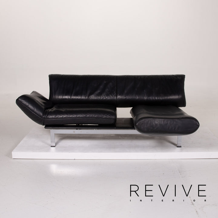 de Sede ds 140 Leder Sofa Schwarz Zweisitzer Liegefunktion #13919