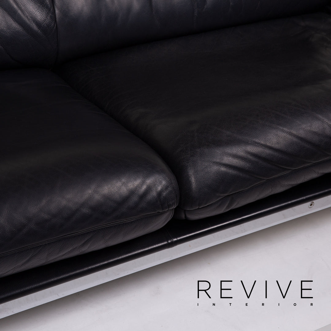 de Sede ds 140 Leder Sofa Schwarz Zweisitzer Liegefunktion #13919