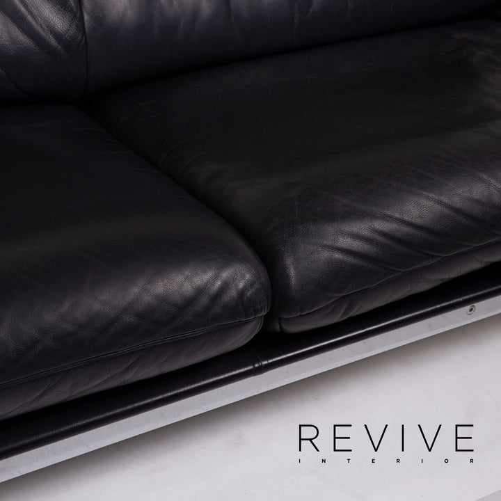 de Sede ds 140 Leder Sofa Schwarz Zweisitzer Liegefunktion #13919