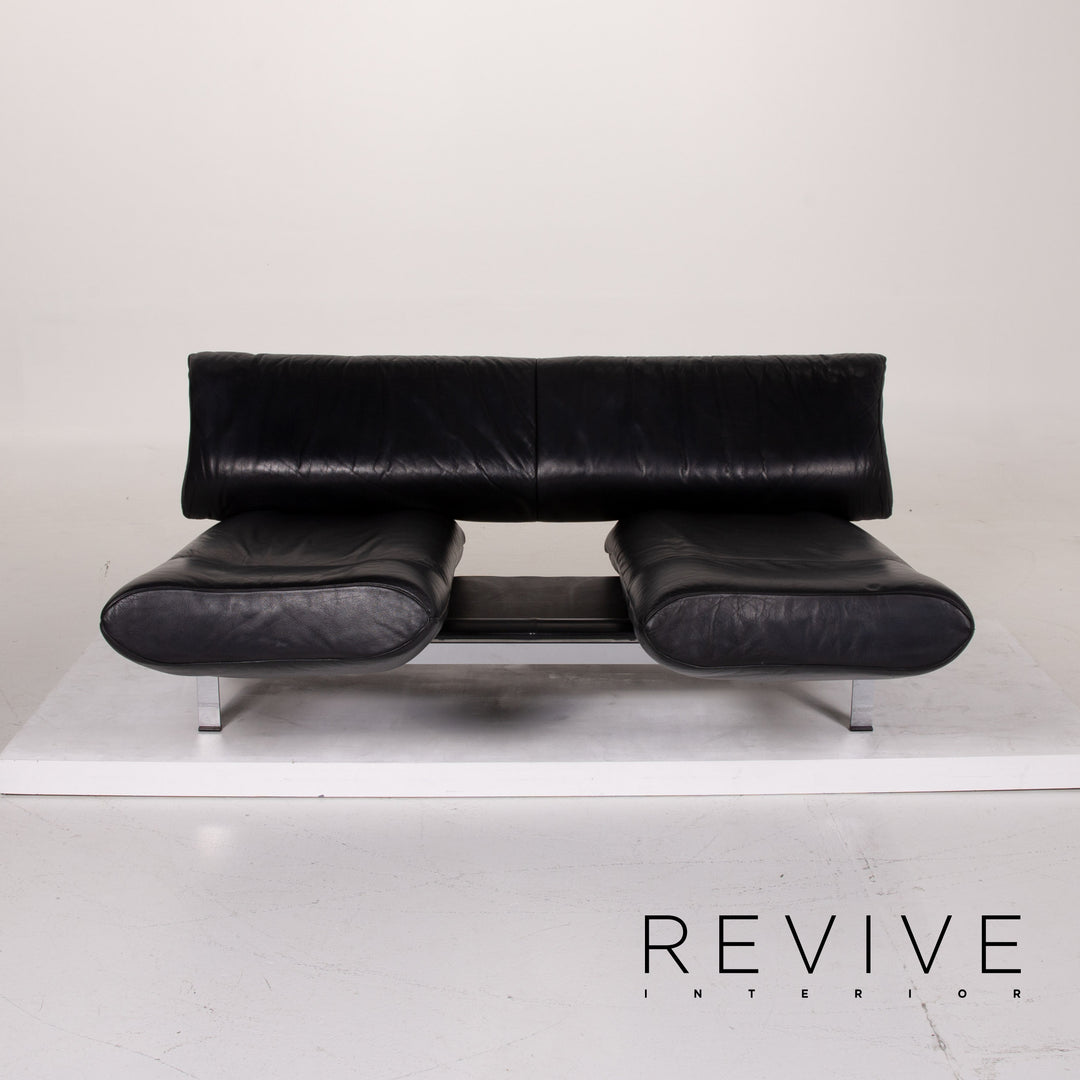 de Sede ds 140 Leder Sofa Schwarz Zweisitzer Liegefunktion #13919