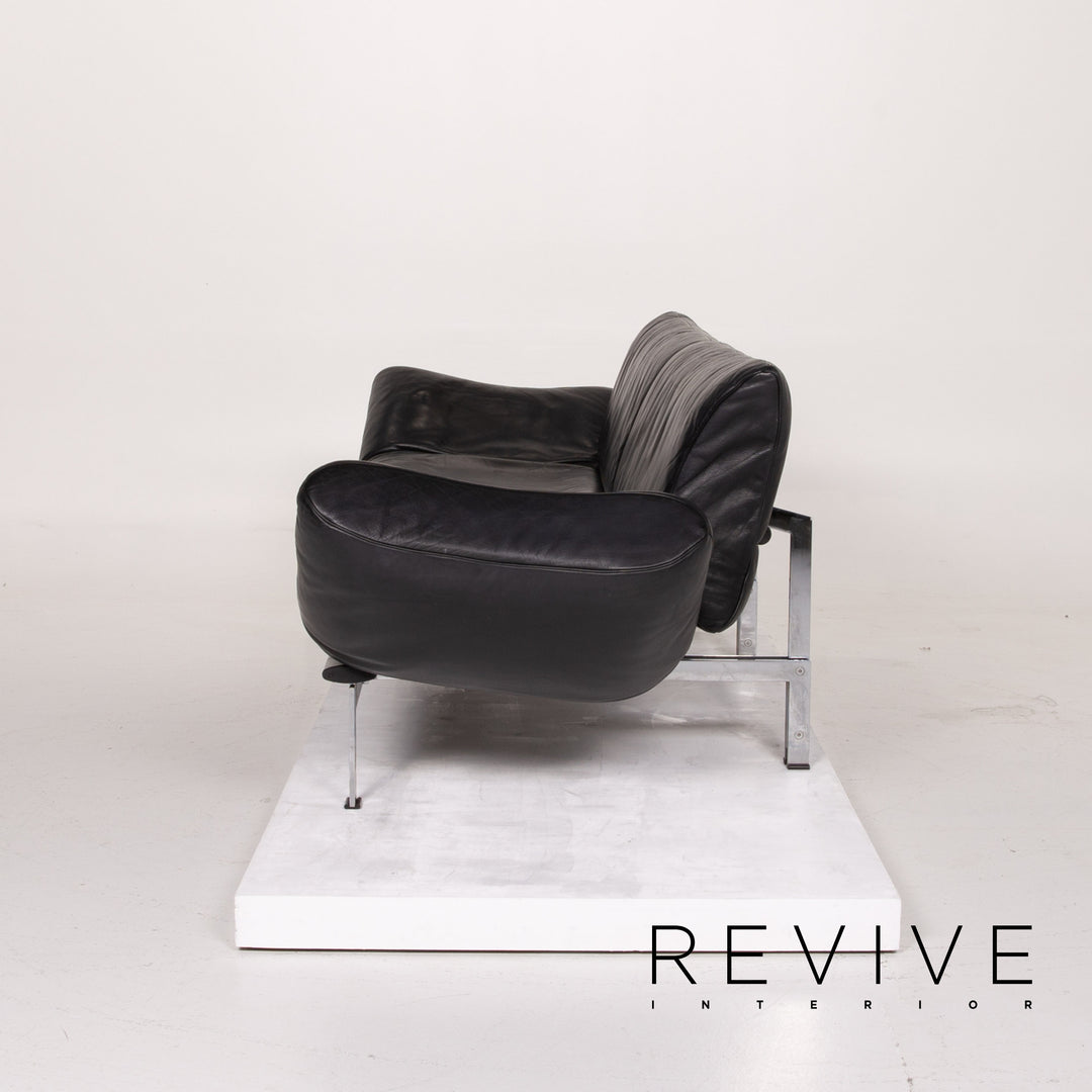 de Sede ds 140 Leder Sofa Schwarz Zweisitzer Liegefunktion #13919