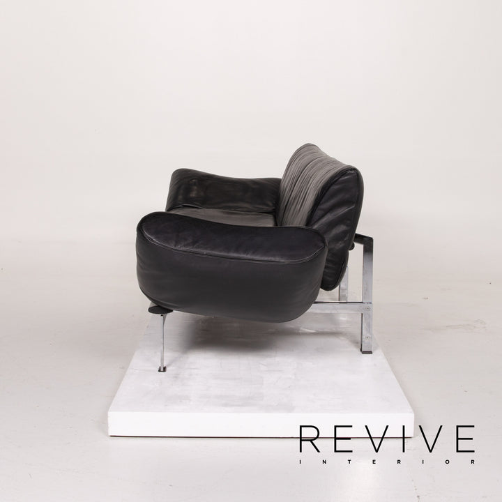 de Sede ds 140 Leder Sofa Schwarz Zweisitzer Liegefunktion #13919