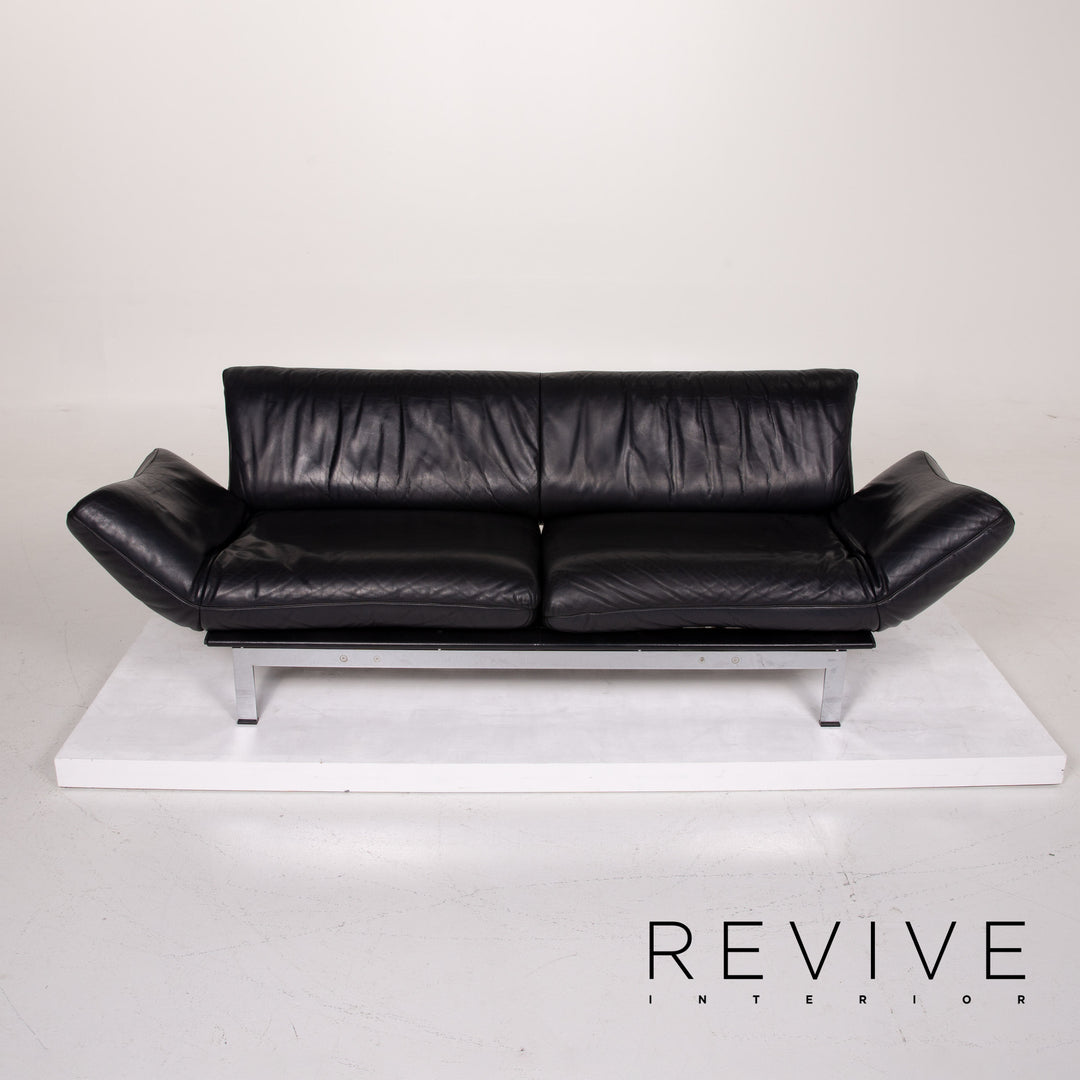 de Sede ds 140 Leder Sofa Schwarz Zweisitzer Liegefunktion #13919