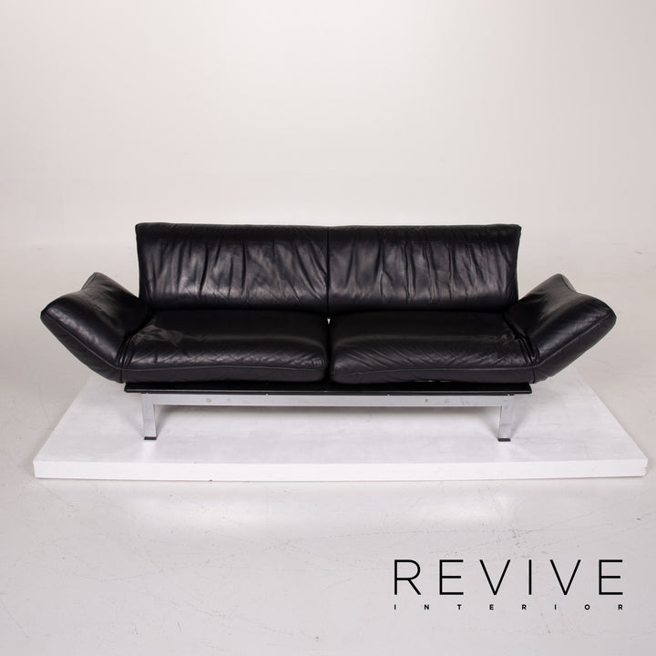 de Sede ds 140 Leder Sofa Schwarz Zweisitzer Liegefunktion #13919